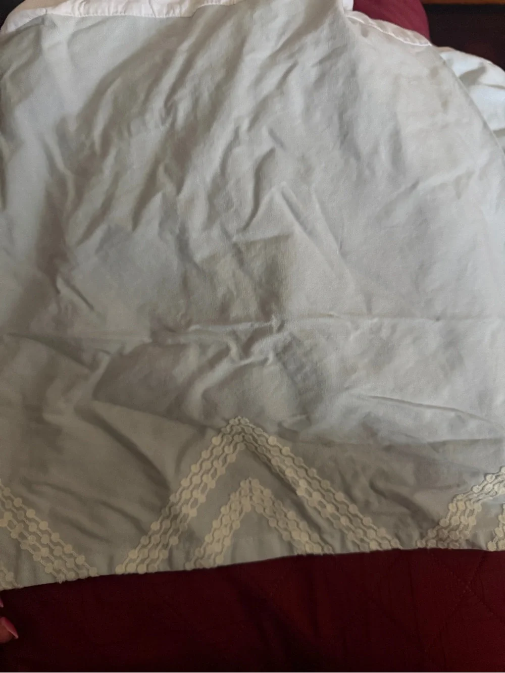 Pottery Barn Kids baby Comforter with Cream Diamond Trim and crib skirt